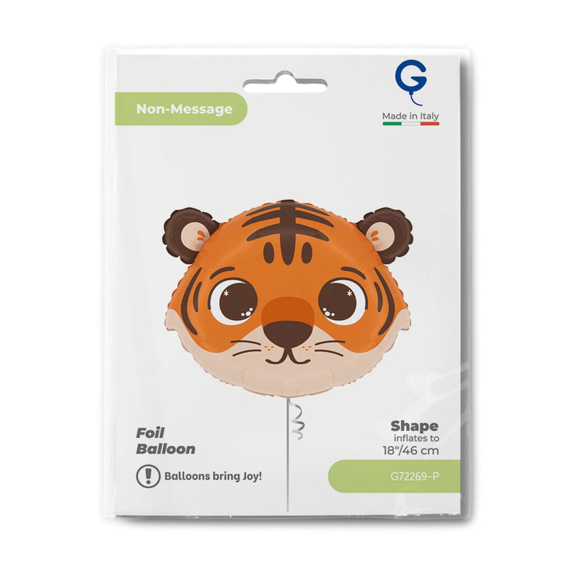 18" Folienballon Shape Tiger Kopf | 46 cm