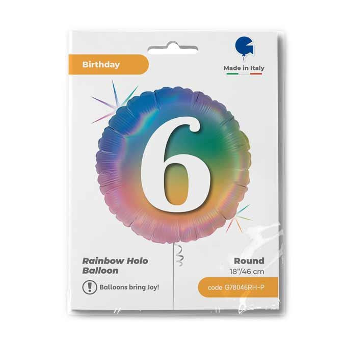 18"/Ø45cm Folienballon "Happy Colourful Rainbow" | 6