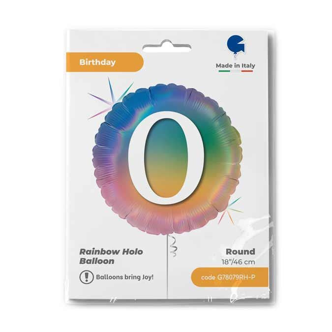 18"/Ø45cm Folienballon "Happy Colourful Rainbow" | #0