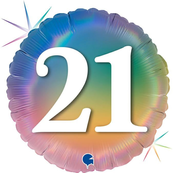 18"/Ø45cm Folienballon "Happy Colourful Rainbow" | #21