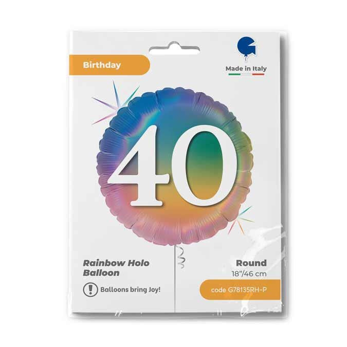 18"/Ø45cm Folienballon "Colourful Rainbow" | #40