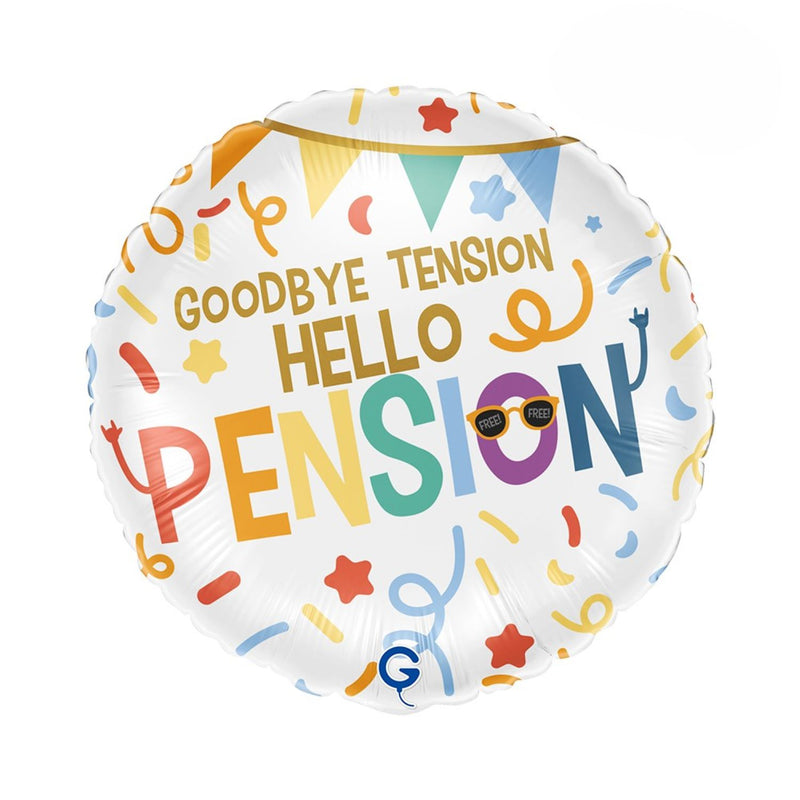 18"/Ø46cm Folienballon "Goodbye Tension Hello Pension"