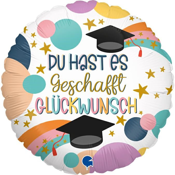 18"/Ø46cm Folienballon "Du hast es geschafft"