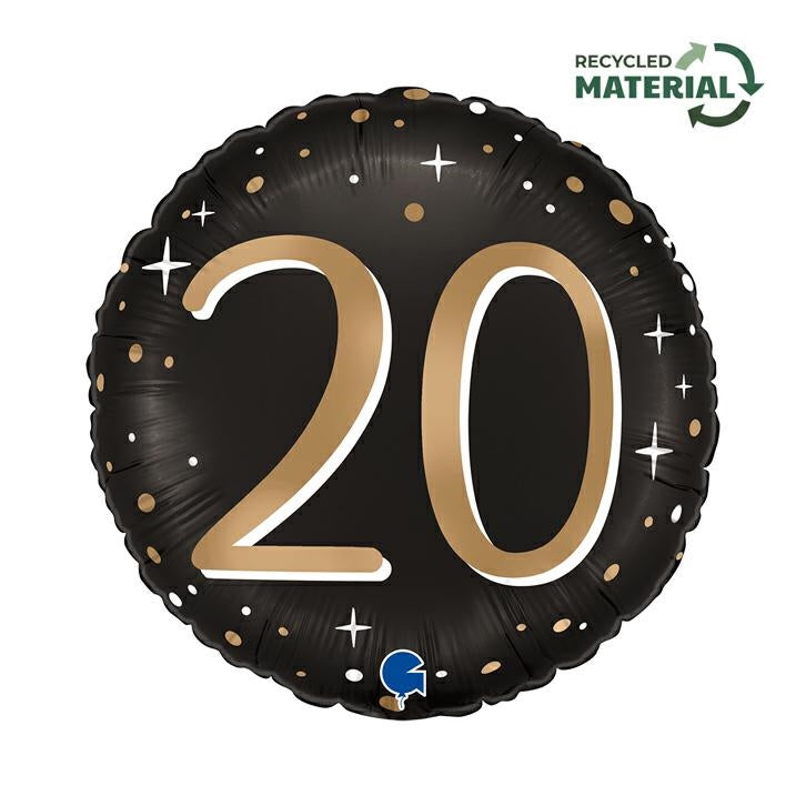 18"/Ø46cm Folienballon "Sparkling Black" | #20