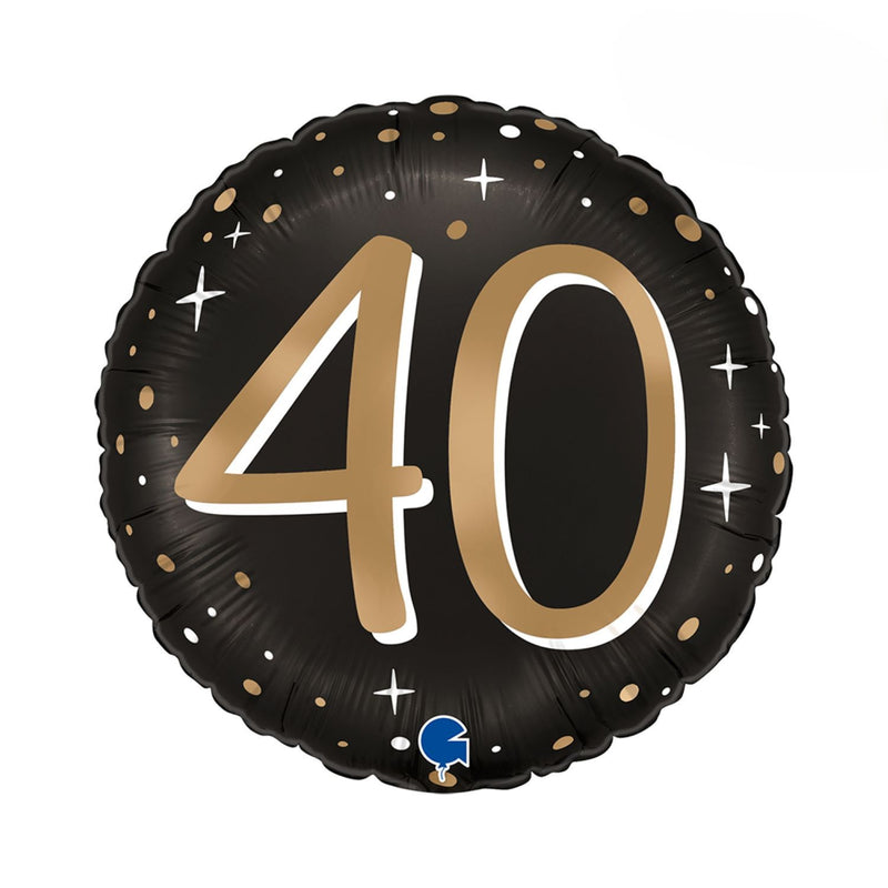 18"/Ø46cm Folienballon "Sparkling Black" | #40