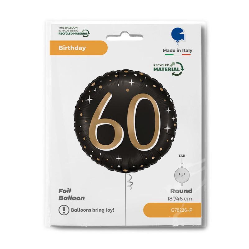 18"/Ø46cm Folienballon "Sparkling Black" | #60