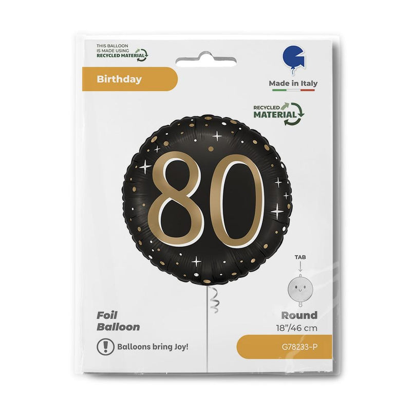 18"/Ø46cm Folienballon "Sparkling Black" | #80