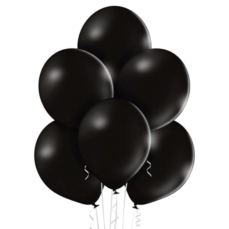 50 Latexballons Uni Pastell Ø 30/33cm | Schwarz #025