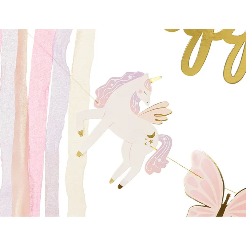 Banner "Happy Birthday" Einhorn | 230x17,5 cm