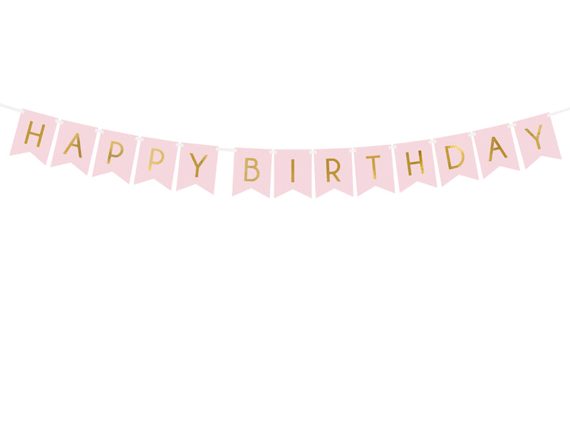 Banner "Happy Birthday" rosa | 15 x 175 cm