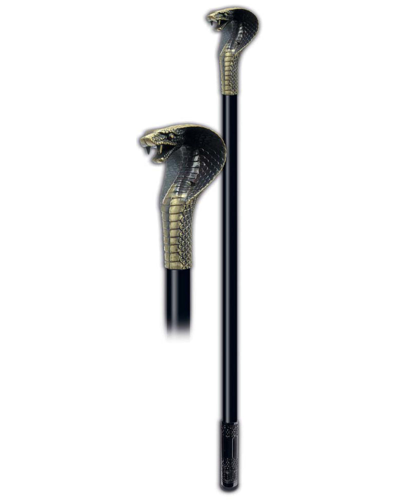 Gehstock aus Metall "Kobra" | Schwarz Gold