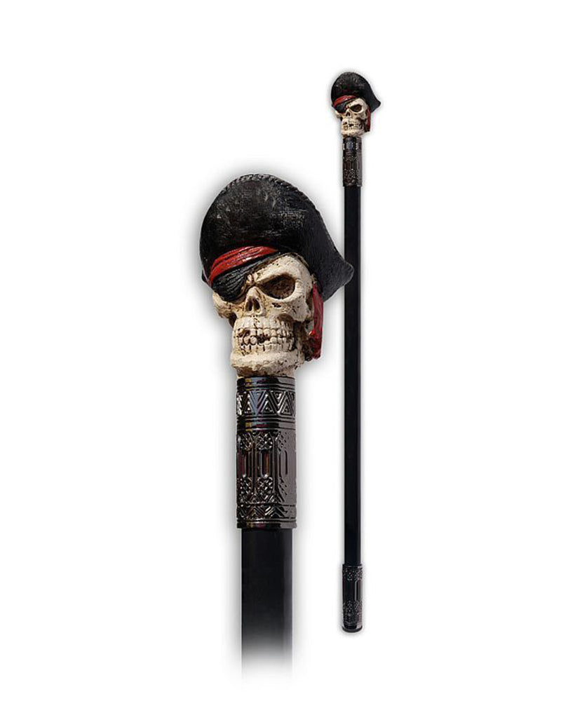 Gehstock aus Metall | Piratenkopf