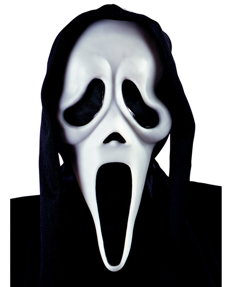 Scream Maske "Ghost Face" mit Kapuze | Weiß Schwarz