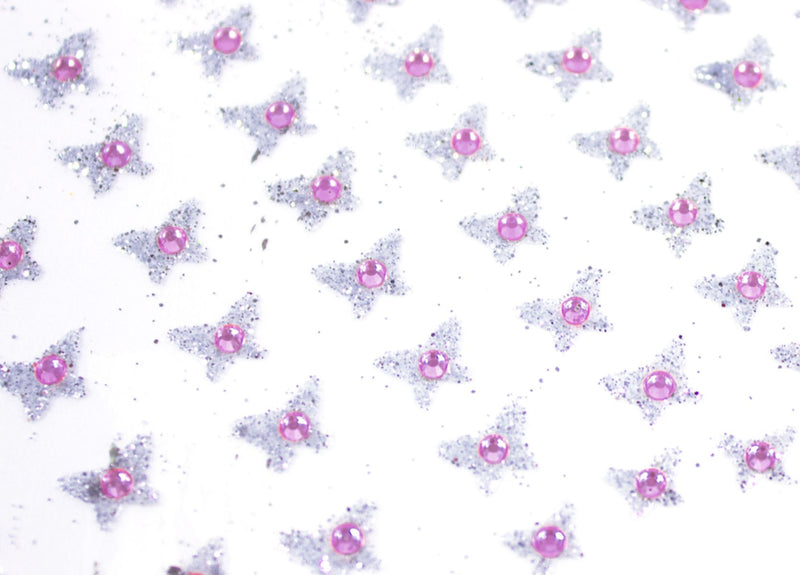 Glitzer Sticker für Gesicht und Haar | Lila - Selbstklebende Glitzersteine