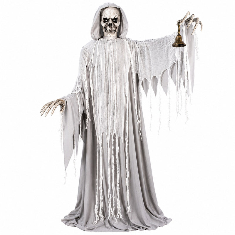 Halloween Standfigur "Geister-Skelett mit Glocke" - Animatronic |  182cm