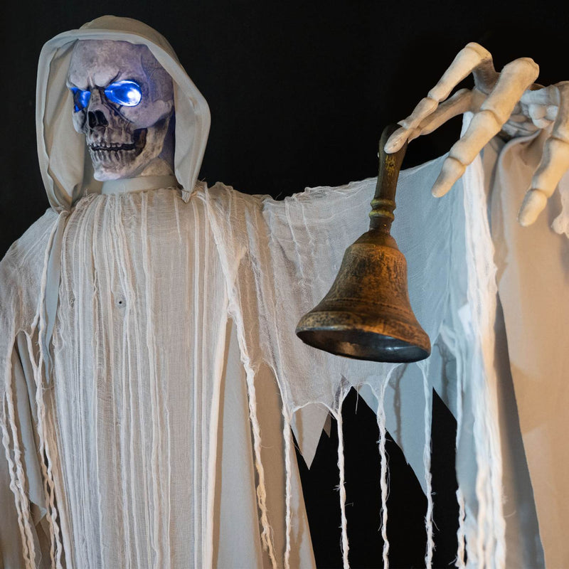 Halloween Standfigur "Geister-Skelett mit Glocke" - Animatronic |  182cm