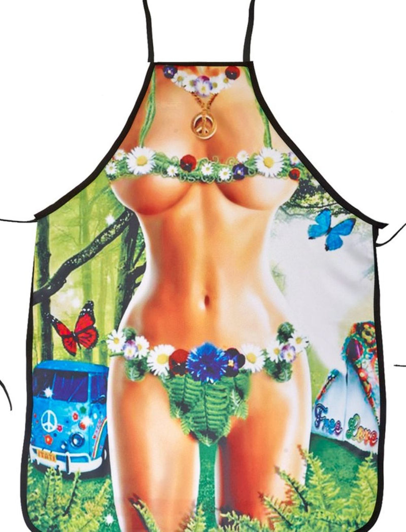 Grillschürze "Hippie Girl" Flower Power | Einheitsgröße