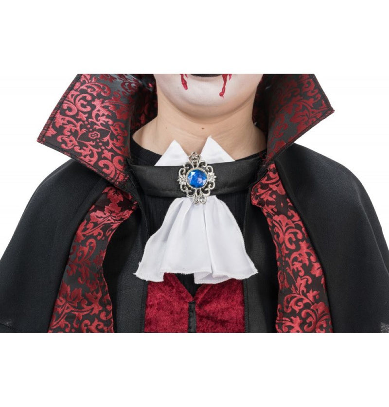 Vampir Kinderkostüm mit Umhang und Jabot | Schwarz Rot