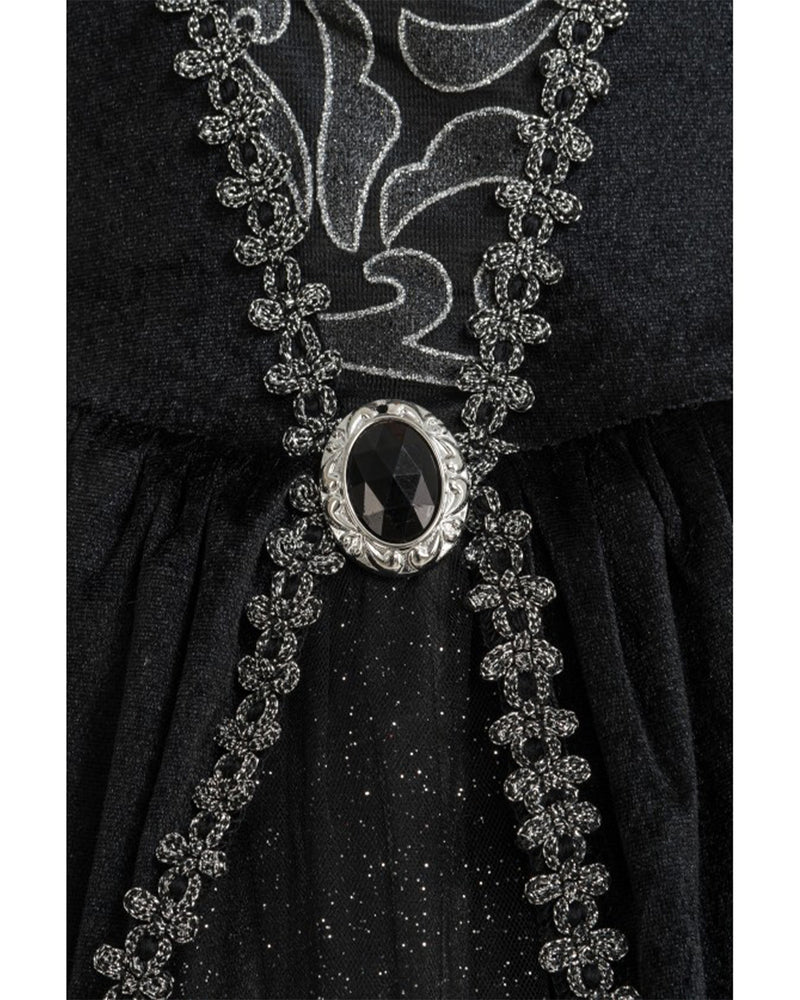Dunkle Königin Kostüm "Dark Queen" für Mädchen | Schwarz Silber