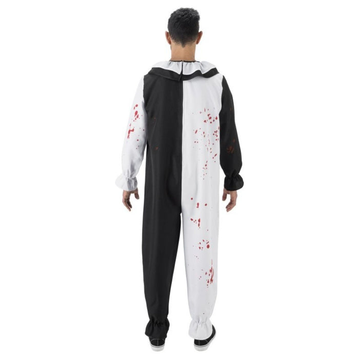 TERRIFIER® Kostüm "Art The Clown" Jumpsuit für Herren | Schwarz/Weiß mit Blutspritzern
