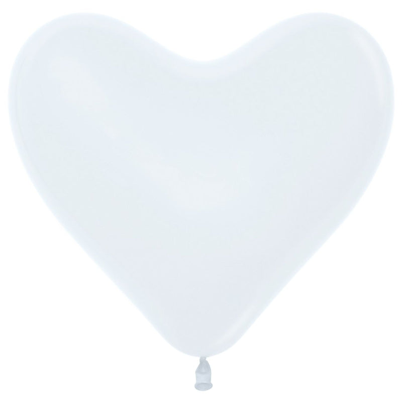 50 Stk. Herz Luftballon Ø30cm | Weiß #005