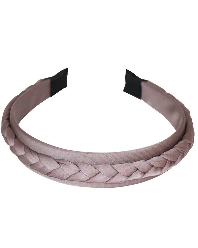 Haarreif "Rabea" mit Flechtzopf | Steingrau