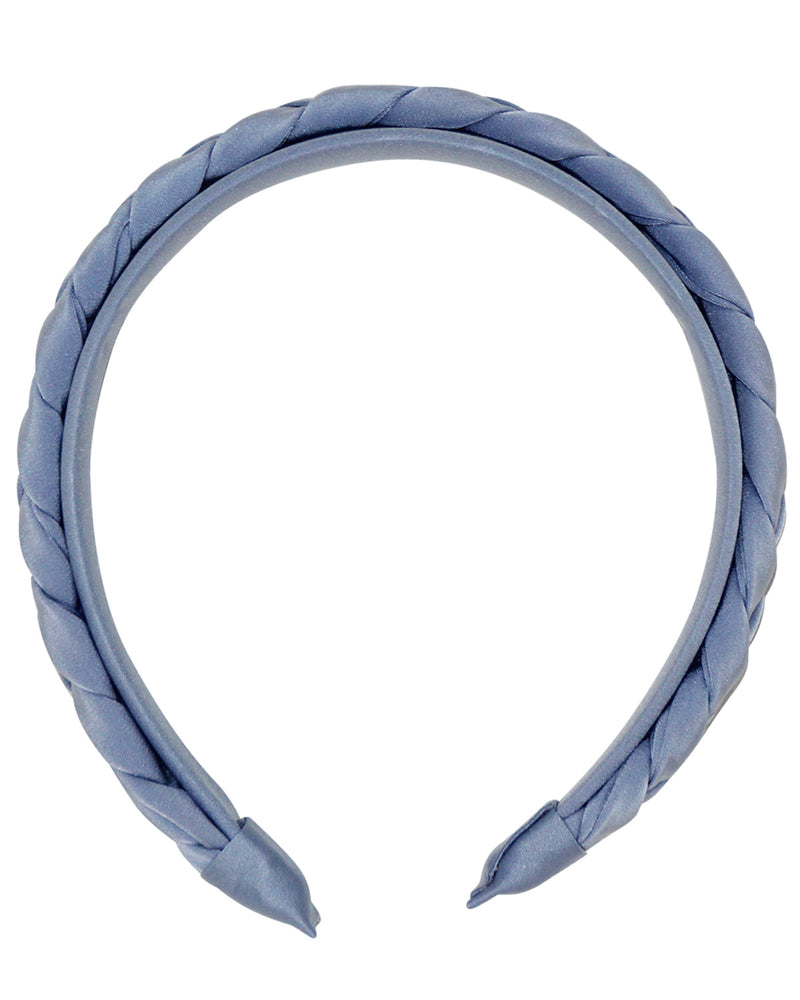 Haarreif "Rabea" mit Flechtzopf | Taubenblau