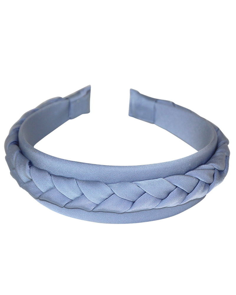 Haarreif "Rabea" mit Flechtzopf | Taubenblau