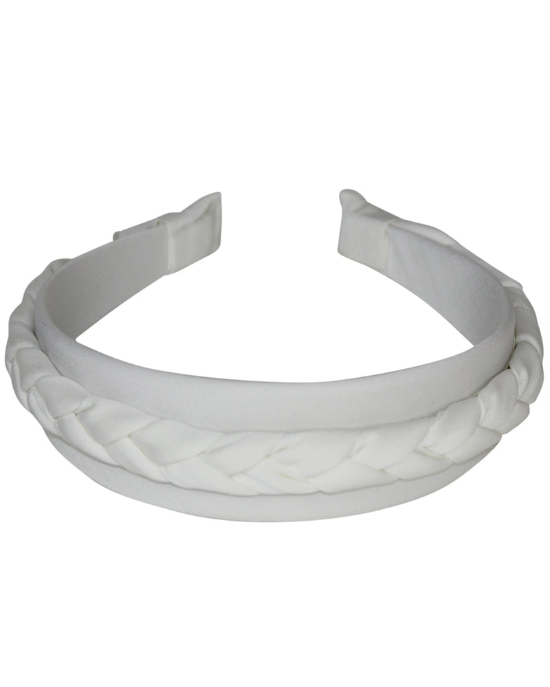 Haarreif "Rabea" mit Flechtzopf | Weiß