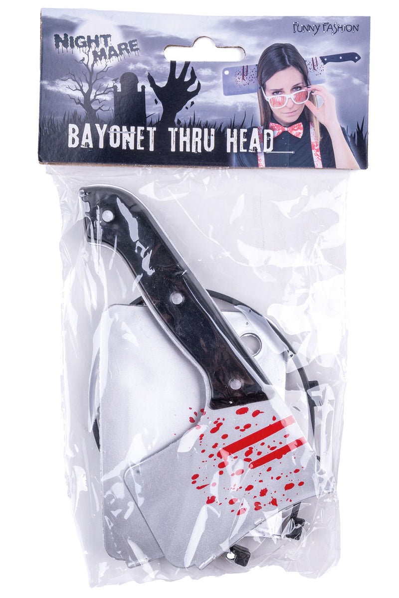 Halloween Haarreif mit blutigem Hackebeil