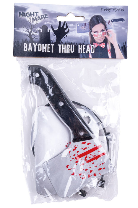 Halloween Haarreif mit blutigem Hackebeil