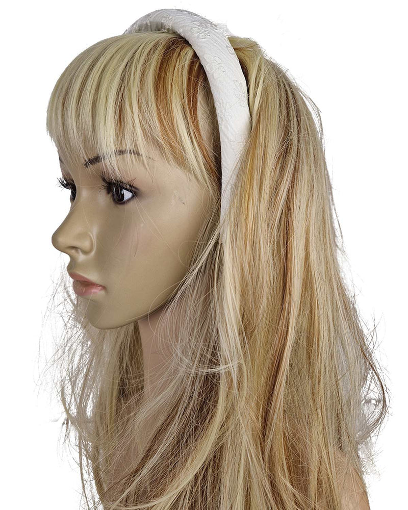 Haarreif "Marita" mit Blumenmuster | Weiß