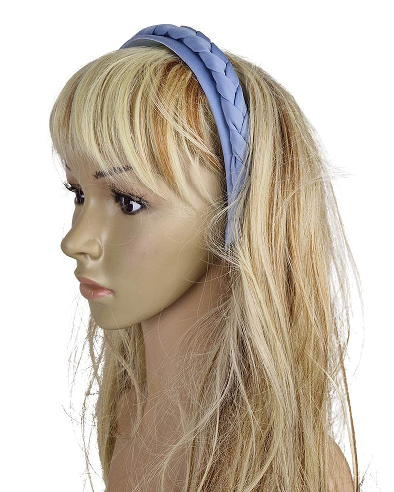 Haarreif "Rabea" mit Flechtzopf | Taubenblau