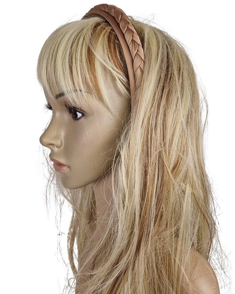 Haarreif "Rabea" mit Flechtzopf | Hellbraun