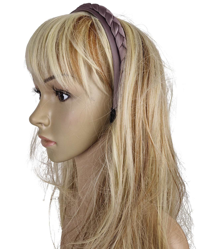 Haarreif "Rabea" mit Flechtzopf | Steingrau