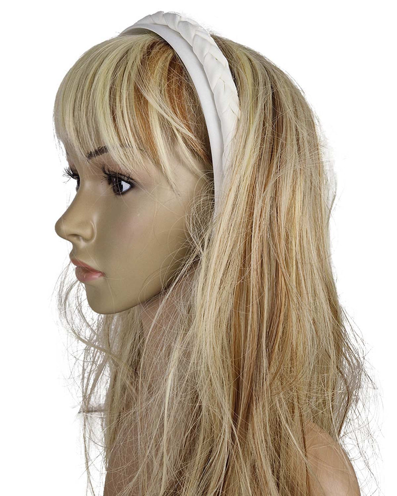 Haarreif "Rabea" mit Flechtzopf | Weiß