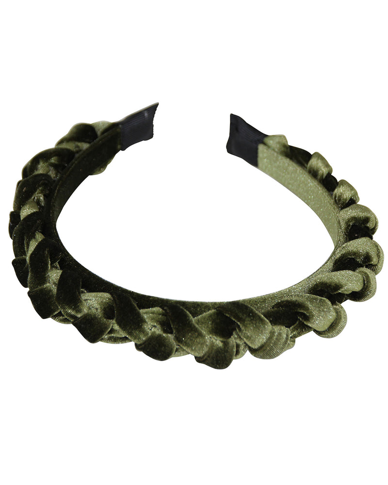 Haarreif "Aneta" in Samtoptik | Dunkelgrün