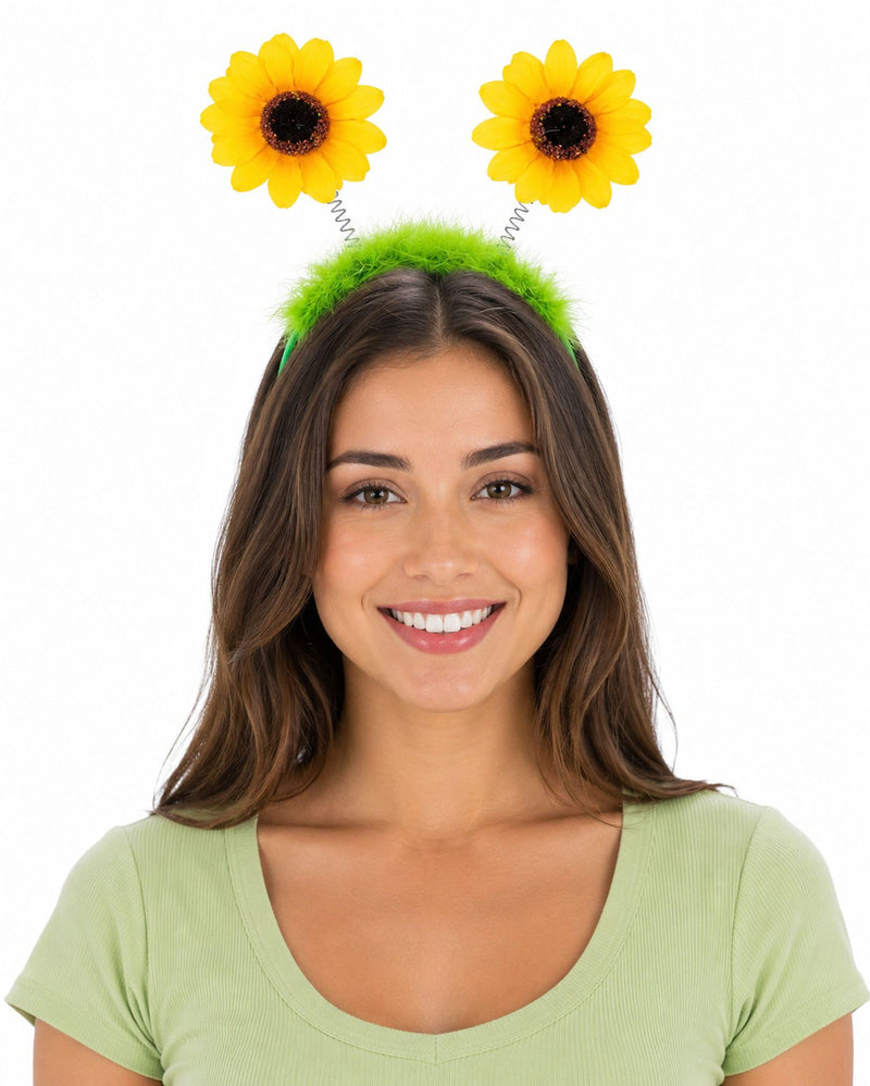 Haarreif mit Sonnenblumen | Zubehör Gärtner Clown Kostüm