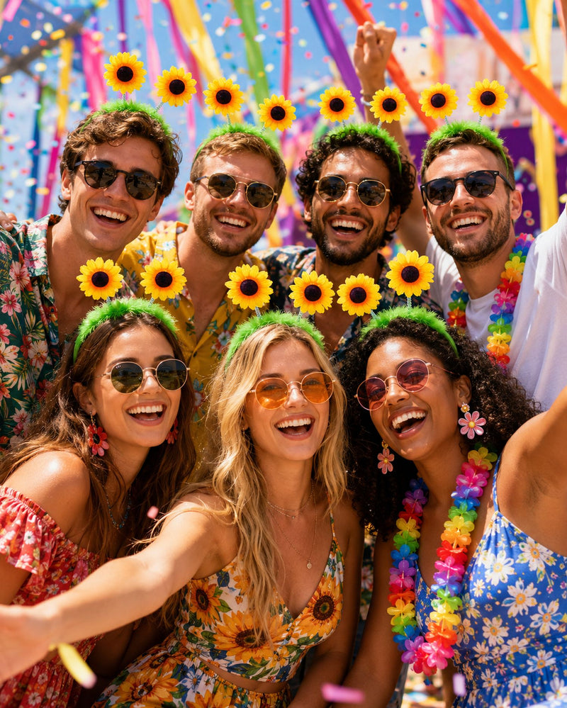 Haarreif mit Sonnenblumen zum Kostüm | Party Zubehör Gärtner Hippie Fasching
