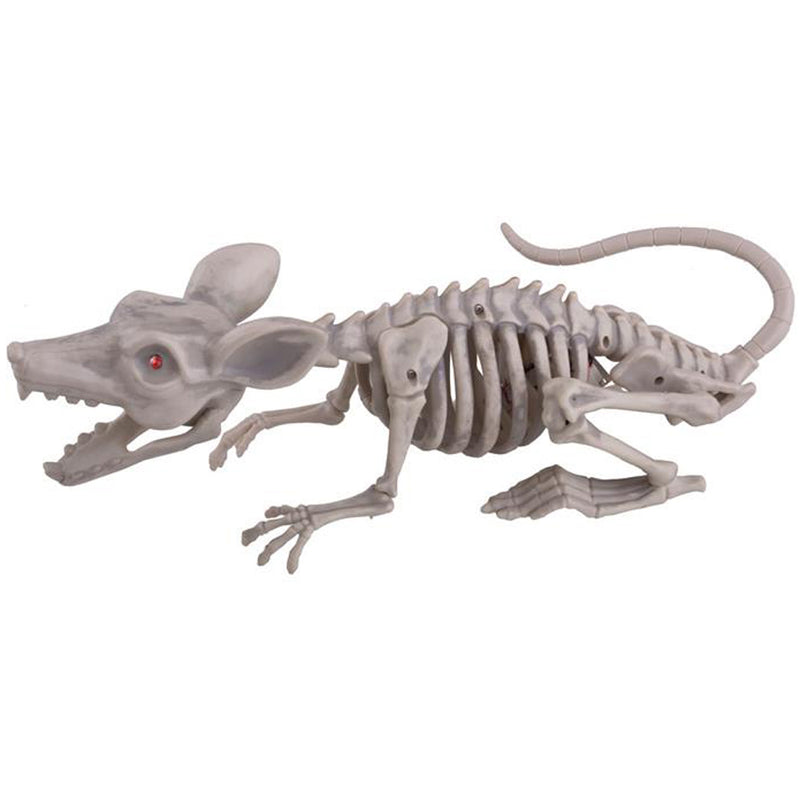 Skelett Ratte - Animiert mit Licht und Ton | 38 cm Halloween Dekoration
