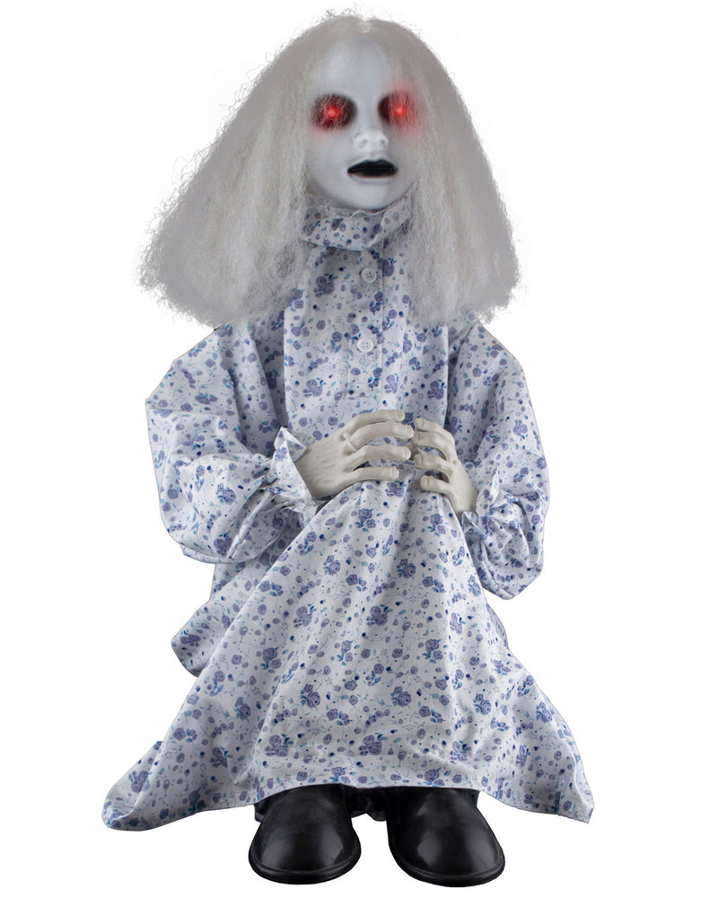 Geisterfigur Sitzendes Mädchen mit Licht und Ton - 75 cm | Halloween Dekoration