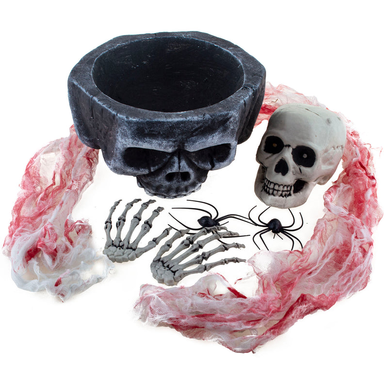Totenkopf Skelett Dekoration mit Licht - 7-tlg. | 30x60x20cm Halloween
