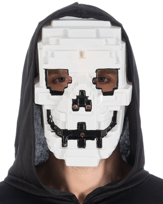 Halloween Maske "Gamer Totenkopf" | Weiß Schwarz