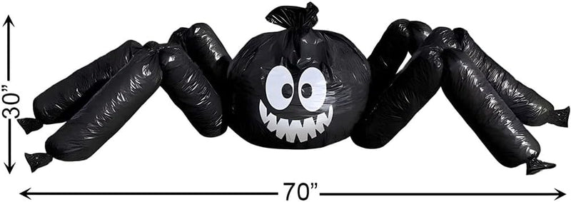 Riesen-Rasen-Spinne (Schwarze Laubsäcke) Halloween Dekoration