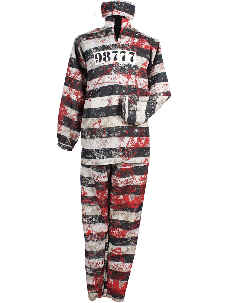 Halloween Kostüm "Bloody Prisoner" für Herren | Blutiges Sträflingskostüm Vampir Geist