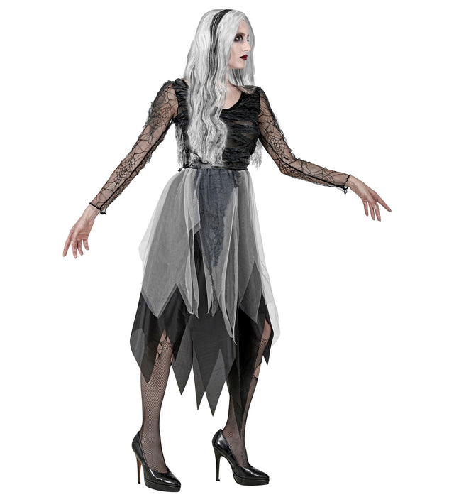 Halloween Kostüm "Ghostly Spirit" für Damen | Spinnenkleid - Grau