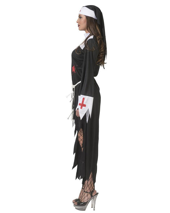 Teufelin Nonne "Luzia" für Damen  - Halloween Kostüm | Schwarz Rot