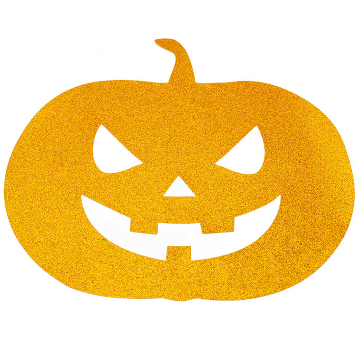 Halloween Glitzer 4er Tischset "Kürbis" - 40 x 37cm | Orange - Platzset Deko