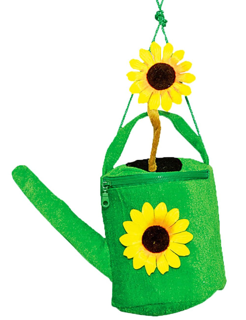 Gärtnerschürzen Set für Damen | Schürze, Sonnenblumen Hut & Gießkannen Handtasche | Garten Kostüm für Karneval & Mottoparty