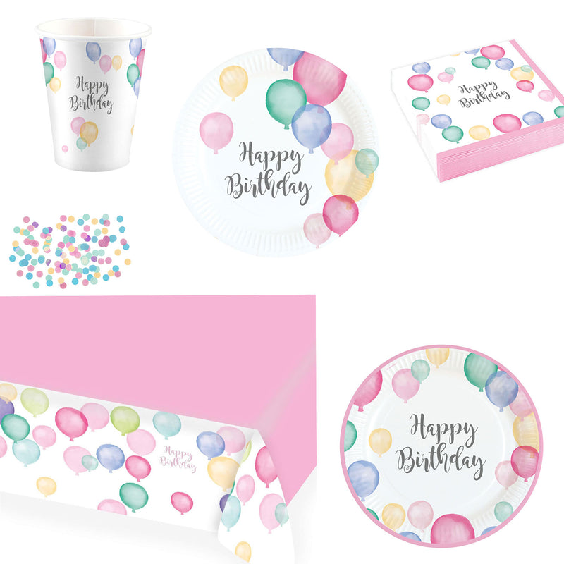 "Happy Birthday Pastel" Partydeko Artikel